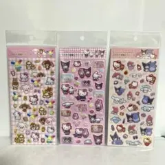 ラメ入り樹脂もりシール サンリオ　3種セット