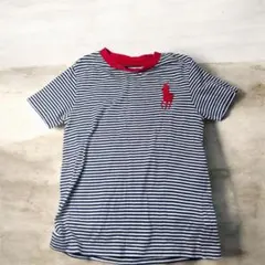 Y2K ラルフローレン ボーダー リンガー Tシャツ ビッグポニー チビT