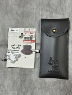 ムーミンキャラクター 前髪クリップ& レザー調ペンケース