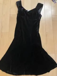 エニィスィス　any SiS ブラック ベルベット ノースリーブ ワンピース M