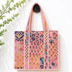 インド直輸入❤️block print ブロックプリント ピンク珍しいバンダナ 