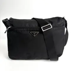 美品 PRADA プラダ ショルダーバッグ カメラバッグ ナイロン×レザー 黒