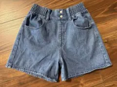 女の子　キッズ　デニムショートパンツ 150cm トップバリュ
