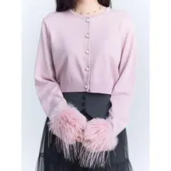 EIMY ISTOIREフェイクフェザーカフスカーデ