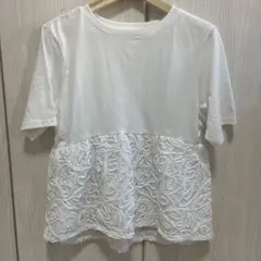 Rose Farm レース付きホワイトTシャツのサムネイル