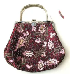 ビーズ刺繍クラシックハンドバッグ