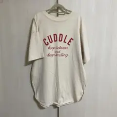 GU トップス　Tシャツ　半袖　カットソー　ベージュ　大きめ　ゆったり　部屋着
