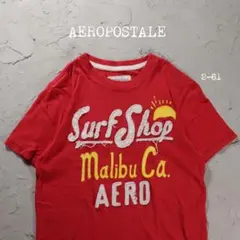 AEROPOSTALE Tシャツ　サーフショップ　太陽　刺繍　レッド