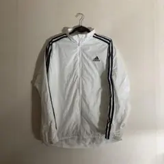 adidas ジャケット ジップアップ　ホワイト/ブラック