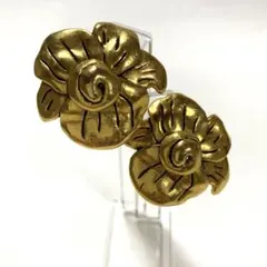 ヴィンテージ風 花形 ゴールド イヤリング　フランス製　TARATATA