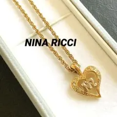 NINA RICCI ハート ロゴ ネックレス ゴールドカラー