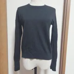 【ユニクロ】エクストラファインメリノ〖M〗クロップドクルーネックセーター 長袖