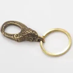 カラビナフック　鷲　キーホルダー　キーリング　二重リング　真鍮のサムネイル