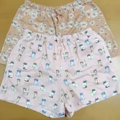 ユニクロ ポール＆ジョー ルームウェア ショートパンツ 猫 花 2枚セット