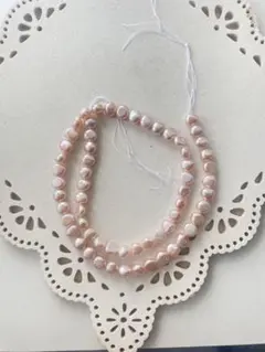 淡水パール・ナチュラルピンク・サイドドリルバロック1本40cm62粒