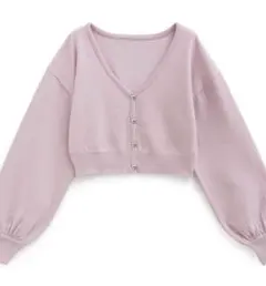 ハートボタンニットカーディガン ピンク