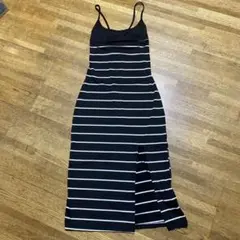SHEIN キャミワンピース ボーダー スリット入り