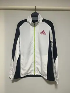 adidas アディダス フルジップウィンドブレーカー ホワイト サイズXL