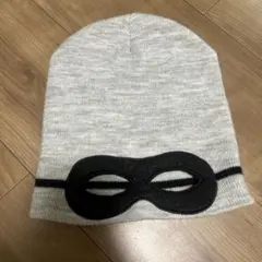 H&M キッズ ニット帽 ビーニー グレー マスクデザイン