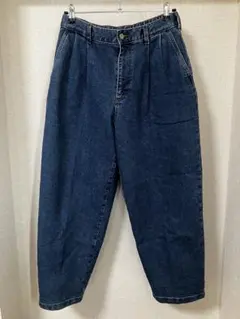 デニムパンツ ウエストゴム テーパード インディゴ