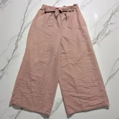 ブラウニースタンダード ワイドパンツ ガウチョ リボン F ピンクベージュ系のサムネイル