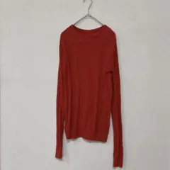 ジーユー　GU ブークレレースセーター 長袖ニット　レッド 長袖 M 透け感