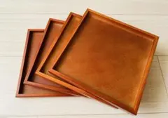 木製トレー スクエア　正方形4枚セット14.5㎝ ‎|•'-'•)و✧