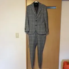 グレー系チェック カジュアルスーツ 3点セット