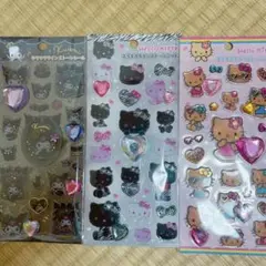 日焼け/ゼブラキティ クロミ3点 サンリオキラキララインストーンシール