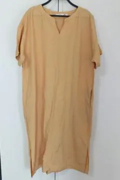 ＊UNIQLO＊リネンブレンドカフタンワンピース/YELLOW/ XL