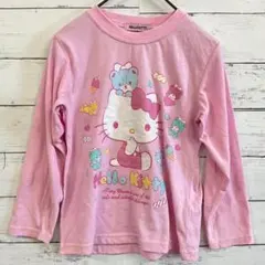ハローキティ✨Tシャツ【120】プリントロゴ　キュート　ピンク