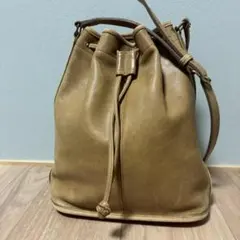 COACH Beige Leather Drawstring BucketBag