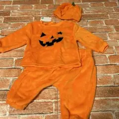 新品　ベビー　なりきりかぼちゃ　ハロウィンコスチューム　　帽子付き　90