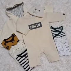 秋冬 ベビー服 まとめ売り ロンパース 肌着 ポンチョ 帽子 50～70サイズ