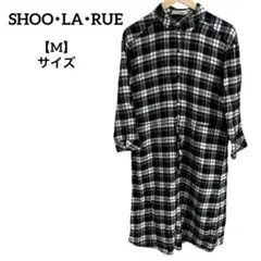 I42 シューラルー シャツ ワンピース 長袖 チェック 黒 M