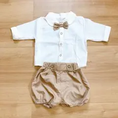 セレモニースーツ 結婚式　子供用 ホワイト　ベージュ70cm