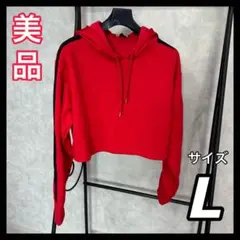 FOREVER 21　パーカー　ショート丈　腹だし　赤　レディース