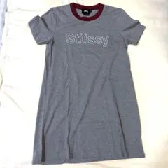 Stussy 半袖 ミニワンピース グレー