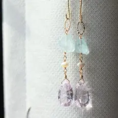 #64 ピンクアメジスト ピアス/イヤリングチャーム