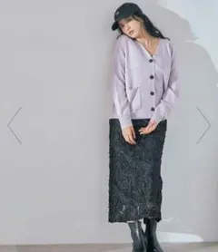 プロポーションボディドレッシング　3Dレースタイトスカート　ブラック