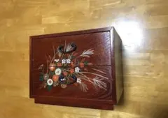 ビンテージ 木製 ゴミ箱 トールペイント 花 ダストボックス