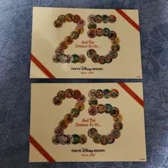 【非売品】東京ディズニーリゾート 25周年　ステッカーシール　ポストカード 2枚