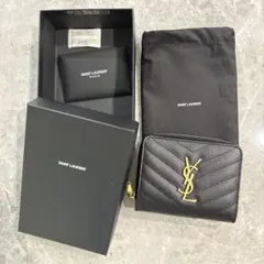 新品未使用 サンローラン 二つ折り財布 箱 巾着 カード類あり