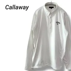 Callaway 長袖ポロシャツ ホワイト Lサイズ ストレッチ素材 練習用