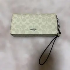 Coach ベージュ 長財布 ストラップ付き