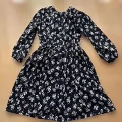 GLOBAL WORK 花柄ワンピース ブラック M