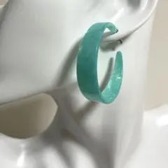 アクリル フープピアス マーブル 夏カラー 大ぶりピアス