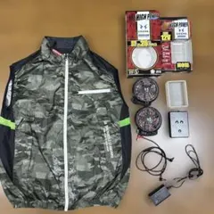 Letibe 空調服 ファン付き作業服 セット 半袖 迷彩柄 バッテリー付