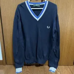 FRED PERRY ネイビー Vネックセーター L