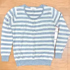 earth music &ecologyボーダー柄 ラメ 長袖ニット セーター